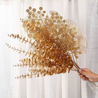 CÀNH ĐỒNG TIỀN 3 NHÁNH MẠ VÀNG (65cm) TRANG TRÍ TẾT