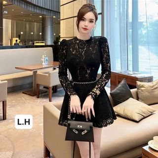 ✨ ĐẦM REN DÀI TAY DÁNG A KÈM ĐAI XÍCH – SANG CHẢNH, TÔN DÁNG, LÊN HÌNH CỰC XINH