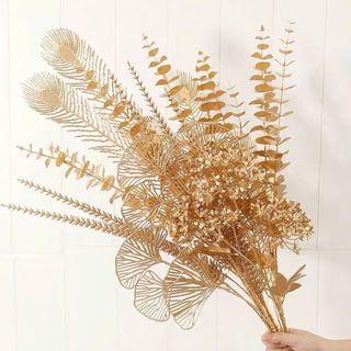 CÀNH TÁO 5 NHÁNH MẠ VÀNG (85cm) TRANG TRÍ TẾT