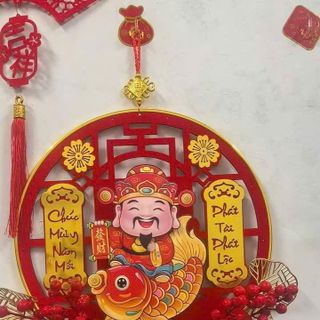 Thần Tài Cưỡi Cá Chép – Gật Tròn