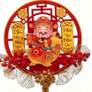 Thần Tài Cưỡi Cá Chép – Gật Tròn