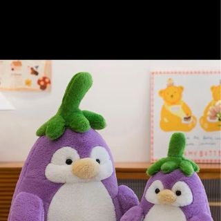 Gấu bông chim cánh cụt tím 30cm