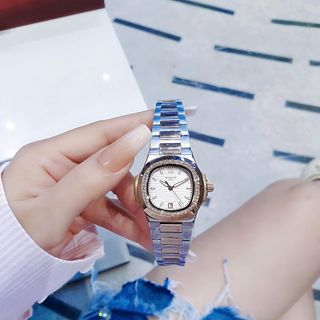 ĐỒNG HỒ NỮ CAO CẤP FATEK MẶT VUÔNG DÂY THÉP MẠ PVD VIỀN ĐÁ MINI
