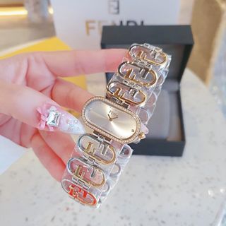 XẢ KHO ĐỒNG HỒ NỮ CAO CẤP PENDI MẶT CHỮ NHẬT NGANG DÂY LẮC LOGO VIỀN HỘT