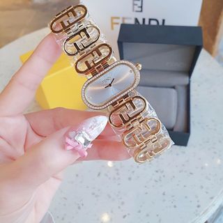 XẢ KHO ĐỒNG HỒ NỮ CAO CẤP PENDI MẶT CHỮ NHẬT NGANG DÂY LẮC LOGO VIỀN HỘT