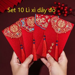 Set 10 Lì xì dây đỏ