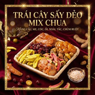 TRÁI CÂY SẤY DẺO MIX CHUA NHIỀU VỊ 500G, ĂN VẶT CỰC ĐÃ - WINNIE HOUSE