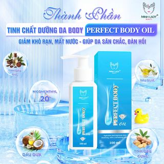 Tinh dầu Gừng PERFECT BODY OIL Minh Lady 100ml Hỗ trợ giúp Giảm khô rạn mất nước massage