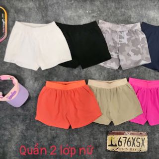 Quần đùi 2 lớp nữ mẫu đơn giản chất si giãn