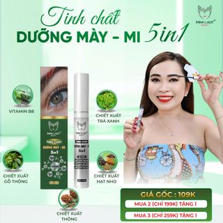 [HOT] Tinh chất 5in1 dưỡng Mày mi [2c tặng 1] Minh Lady Mascara Cosmetic - Công Thức Cải Tiến Không Đen Thâm Mắt Không Cay Không Ngứa - Dưỡng Mi và Mày Hiệu Quả - Sản Phẩm Hot