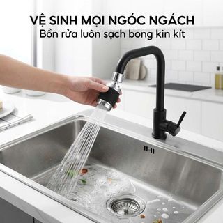 ĐẦU VÒI ĐEN TĂNG ÁP BỒN RỬA CHÉN 3 CHẾ ĐỘ