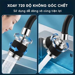 ĐẦU VÒI ĐEN TĂNG ÁP BỒN RỬA CHÉN 3 CHẾ ĐỘ