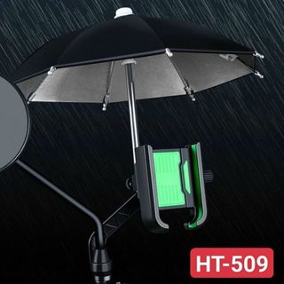 GIÁ ĐỠ ĐIỆN THOẠI XE MÁY HT509 KÈM DÙ CHE MƯA