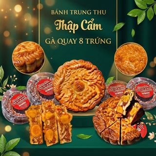 BÁNH TRUNG THU THẬP CẨM GÀ QUAY 8 TRỨNG SIÊU TO KHỔNG LỒ, MÓN QUÀ TÌNH THÂN 600G - WINNIE HOUSE