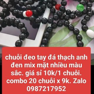 Chuỗi đeo tay đá thạch anh đen 10ly đẹp nha mẫu mới