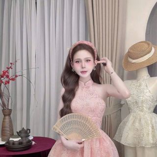 Set áo yến tết quần tơ