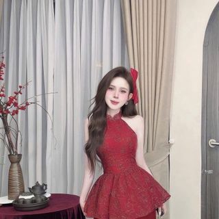 Set áo yến tết quần tơ