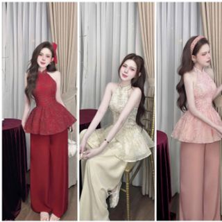 Set áo yến tết quần tơ