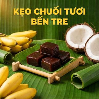 KẸO CHUỐI TƯƠI LOẠI 1, ĐẶC SẢN LÀNG NGHỀ BẾN TRE 500G - WINNIE HOUSE