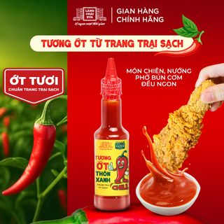 Tương ớt Làng Chài Xưa Chilli chai 270g thơm ngon đặc biệt, cay tự nhiên, ớt tươi sạch từ nông trại Thôn Xanh Farm