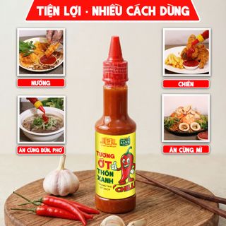 Tương ớt Làng Chài Xưa Chilli chai 270g thơm ngon đặc biệt, cay tự nhiên, ớt tươi sạch từ nông trại Thôn Xanh Farm