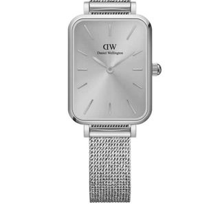ĐỒNG HỒ NỮ CAO CẤP D WELLINGTON DÂY LƯỚI CHỮ NHẬT BẠC MẶT XÁM FULLBOX TEM