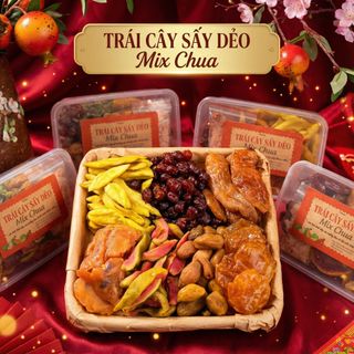 TRÁI CÂY SẤY DẺO MIX CHUA NHIỀU VỊ 500G, ĂN VẶT CỰC ĐÃ - WINNIE HOUSE