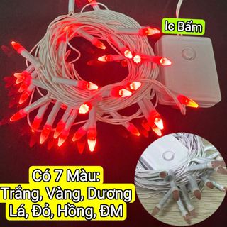 DÂY ĐÈN LED KIM CƯƠNG MÀU ĐỎ 7M 32 BÓNG IC LỚN