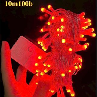 DÂY ĐÈN LED 10M 100 BÓNG MÀU ĐỎ IC LỚN