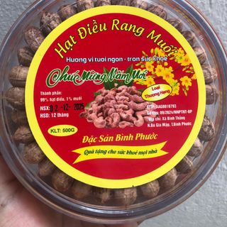 Hạt Điều rang muối Bình phước - hộp điều xếp hoa 500gr