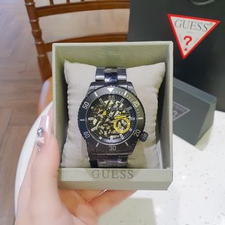 ĐỒNG HỒ NAM CAO CẤP GUECC DÂY THÉP MẶT TRÒN CHẠY FULL KIM FULLBOX