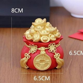 Hũ đựng gạo, muối, nước thần tài - Màu đỏ & vàng ( size vừa 6,5cm )