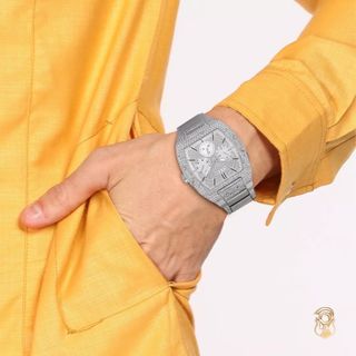 ĐỒNG HỒ NỮ CAO CẤP GUECC MẶT CHỮ NHẬT FULL ĐÁ DÂY THÉP BẠC