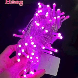 DÂY ĐÈN LED 10M 100 BÓNG MÀU HỒNG IC LỚN