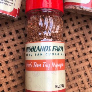 Muối tôm tây nguyên loại ngon 70gr Highlands Farm - Set 6 hủ 420gr