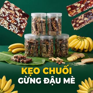 KẸO CHUỐI GỪNG ĐẬU MÈ NHÀ LÀM 500G - WINNIE HOUSE