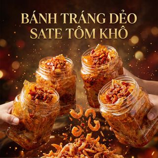 BÁNH TRÁNG DẺO - MUỐI TÔM SATE TÔM KHÔ: "CUỐN" LÀ "G.HIỀN" 300GR - WINNIE HOUSE