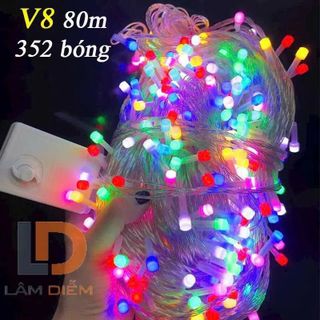 DÂY ĐÈN NHIỀU MÀU V8 BÓNG LỚN 80M 352 BÓNG