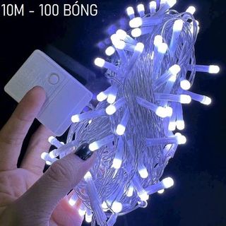 DÂY ĐÈN LED 10M 100 BÓNG MÀU TRẮNG IC LỚN