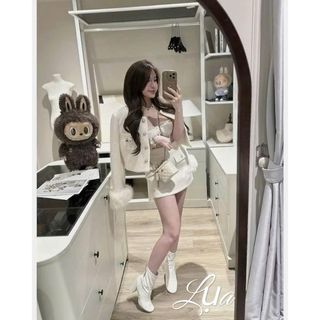 SET DẠ LÔNG THỎ TAY ĐÍNH LÔNG – HOA TRÀ SANG CHẢNH