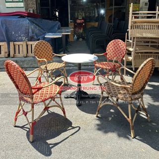 Ghế Bistro cao cấp nhựa giả mây ngoài trời