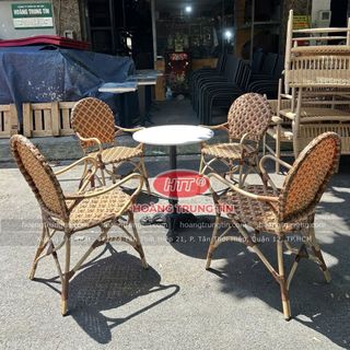 Ghế Bistro cao cấp nhựa giả mây ngoài trời