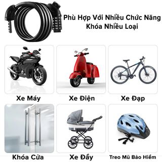 KHOÁ XE ĐẠP CHỐNG TRỘM 5 SỐ DÀI 120CM