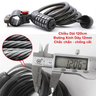 KHOÁ XE ĐẠP CHỐNG TRỘM 5 SỐ DÀI 120CM