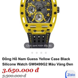 ĐỒNG HỒ NAM NỮ CAO CẤP GUECC VAO SU CHỮ NHẬT NIỀNG NHỰA TRONG SUỐT MÀU VÀNG