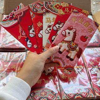 SET Bao Lì Xì Ngựa nhung khá đẹp . 1set/6cai ( Hàng Gía Tận Xưởng )