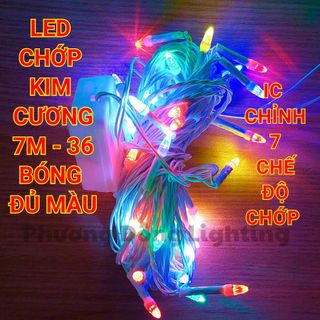 DÂY ĐÈN LED KIM CƯƠNG ĐỦ MÀU 7M 32 BÓNG IC LỚN