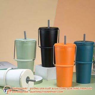 CGN - Cốc giữ nhiệt , Bình giữ nhiệt quai xách có ống hút ( THÙNG 50C )