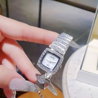 ĐỒNG HỒ NỮ SIÊU CẤP CHANEU VÒNG KIỀNG BẠCH KIM ĐÍNH ĐÁ FULLBOX HÃNG