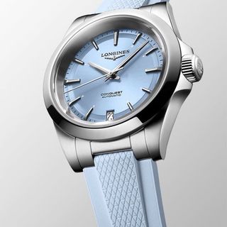 LONGIN 𝐂𝐨𝐧𝐪𝐮𝐞𝐬𝐭 𝐋𝟑.𝟒𝟑𝟎.𝟒.𝟗𝟐.𝟗 𝐁𝐥𝐮𝐞 𝐒𝐢𝐥𝐢𝐜𝐨𝐧𝐞 𝐖𝐚𝐭𝐜𝐡 𝟑𝟒𝐦𝐦